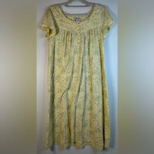 Croft & Barrow Vintage Style Floral Cotton Nightgown Lace Detail Size L